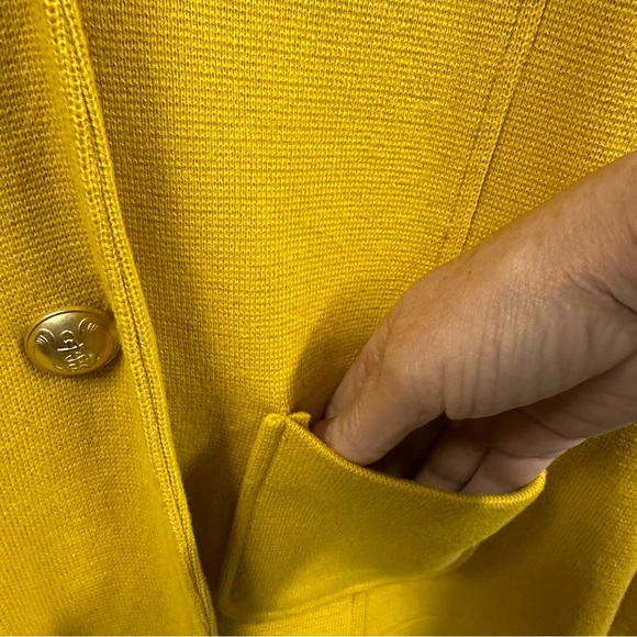525 America Mustard Yellow Knit 2 Button Blazer Jacket with Pockets Womens Large - Picture 8 of 15